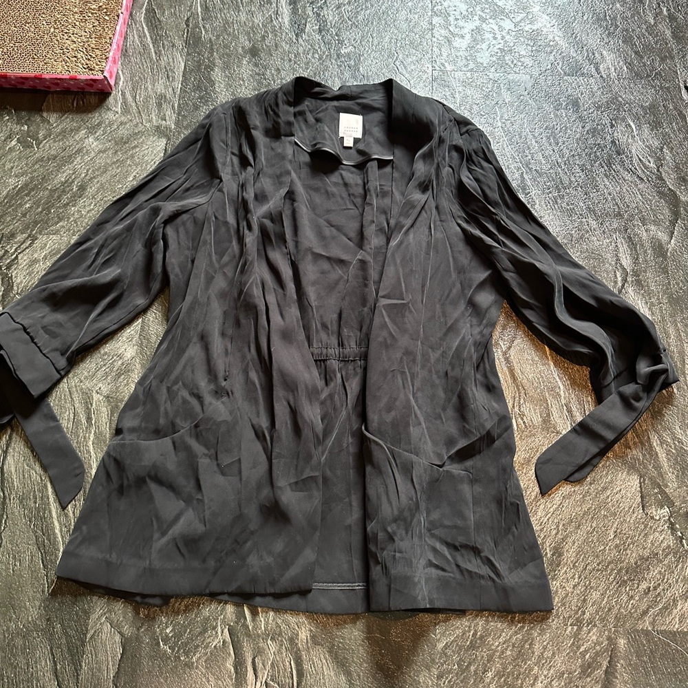 LC Lauren Conrad Charcoal Open Front Blazer